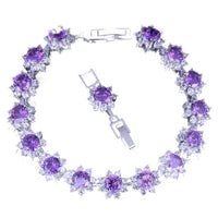 Exclusive Flower Purple Cubic Zirconia Bracelet