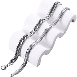 2Pcs Stainless Steel Men Bracelet