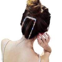 Women Full Crystal Bar Tassel Hair Clip