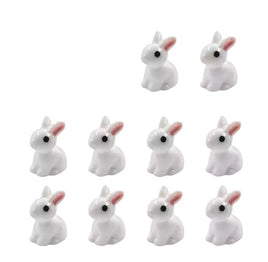 10 Pcs White Micro Bunny Home Decoration