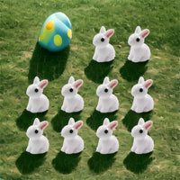 10 Pcs White Micro Bunny Home Decoration