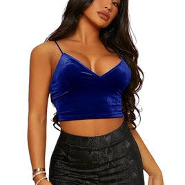 Solid Velvet Crop Cami Top