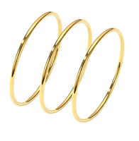 Women 3Pcs/Set Stainless Steel Solid Bangle