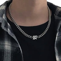 Men Stainless Steel Pendant Short Necklace