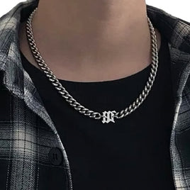 Men Stainless Steel Pendant Short Necklace