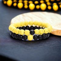 2 Pcs Bohemia Natural Stone Beads Bracelet Set