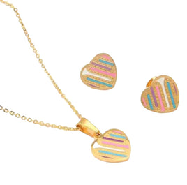 Women Multicolor Heart Shape Jewelry Set