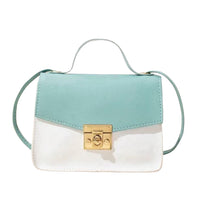 Mini Two Tone Twist Lock Flap Square Bag Top Handle