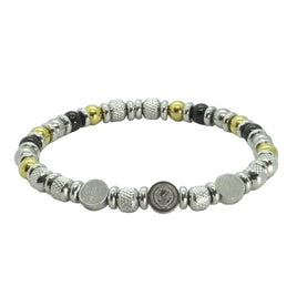 6mm Stainless Steel Beaded Bracelet #BBR-178