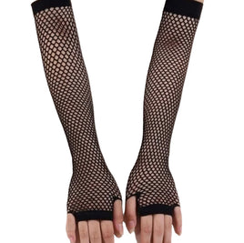 Women Hollow Out Solid Fishnet Gloves