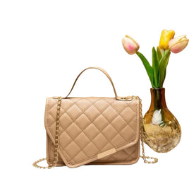 Waterproof, Lightweight, Business Casual Mini Quilted Embossed Flap Square Bag