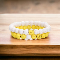 2 Pcs Bohemia Natural Stone Beads Bracelet Set