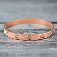 Women Trendy Crystal Rose Gold Bracelet