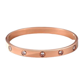 Women Trendy Crystal Rose Gold Bracelet