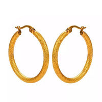 Stainless Steel Hoop Circle Curved Earrings