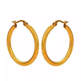 Stainless Steel Hoop Circle Curved Earrings