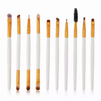 10 Pcs/Set White-Gold Makeup Brushes