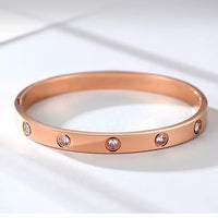 Women Trendy Crystal Rose Gold Bracelet