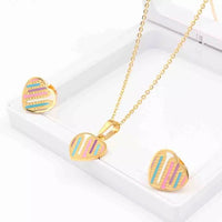 Women Multicolor Heart Shape Jewelry Set