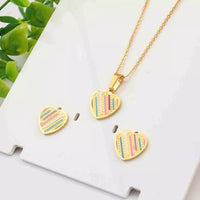 Women Multicolor Heart Shape Jewelry Set