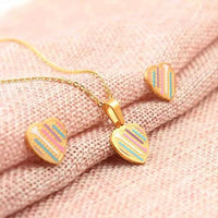 Women Multicolor Heart Shape Jewelry Set