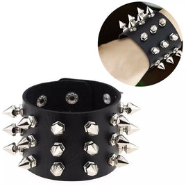 Punk Gothic Rock Leather Cuff Bracelet