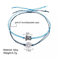 Women Minimalist Turtle & Compass Anklet Set