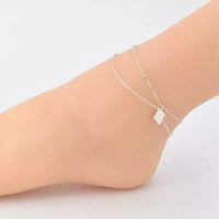 Women Multi Layer Silver Leg Chain Anklet