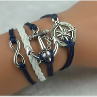 Women Multi-Layer Anchor & compass Bracelet