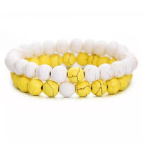 2 Pcs Bohemia Natural Stone Beads Bracelet Set