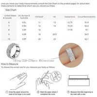 Women 5 Rows Crystal Stainless Steel Ring