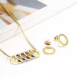 Women Stainless Steel Necklace-Earring Set