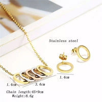 Women Stainless Steel Necklace-Earring Set