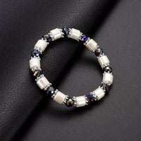 Women Fashion Hematite Stretch Beaded Bracelet