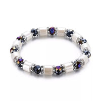 Women Fashion Hematite Stretch Beaded Bracelet