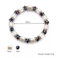 Women Fashion Hematite Stretch Beaded Bracelet