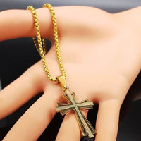 Stainless Steel Cross Pendant Necklace