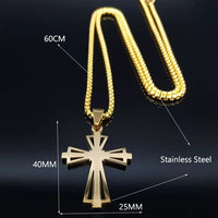 Stainless Steel Cross Pendant Necklace