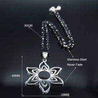 Women Stainless Steel Flower Necklace