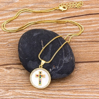 Unisex Cross Long Pendant Necklace