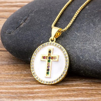 Unisex Cross Long Pendant Necklace