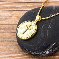 Unisex Cross Long Pendant Necklace