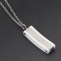 Fashion White Ceramic CZ Crystal Pendant Necklace