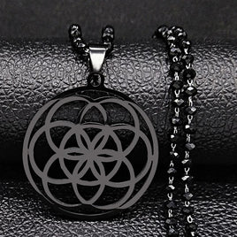 Yoga Flower of Life Stainless Steel Necklace