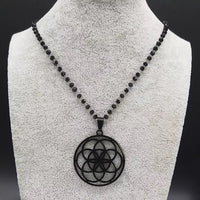 Yoga Flower of Life Stainless Steel Necklace