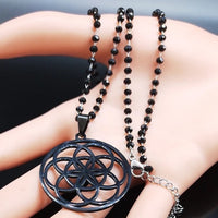 Yoga Flower of Life Stainless Steel Necklace