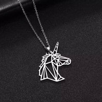 Unisex Stainless Steel Unicorn Pendant Necklace