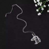 Unisex Stainless Steel Unicorn Pendant Necklace