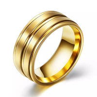 Unisex Stainless Steel Gold Color Ring