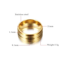 Unisex Stainless Steel Gold Color Ring